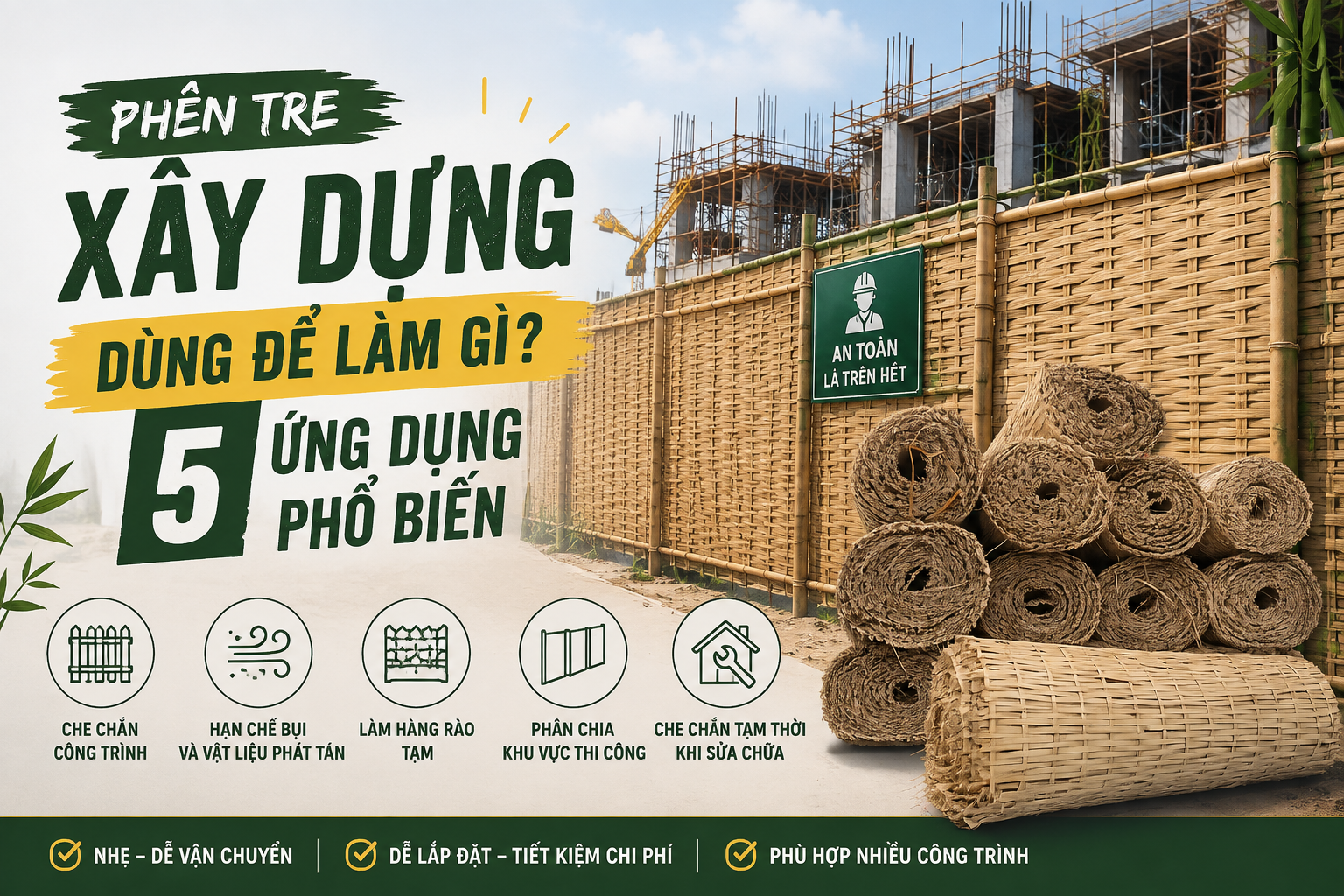 Phên Tre Xây Dựng Dùng Để Làm Gì? 5 Ứng Dụng Phổ Biến