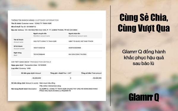 Cùng Glamrr Q Lan Tỏa Yêu Thương Chung Tay Vượt Qua Bão Lũ