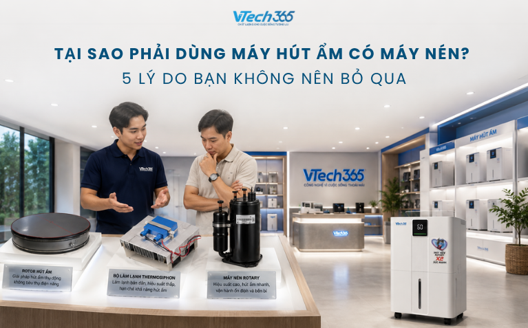 Tại sao phải dùng máy hút ẩm có máy nén? 5 lý do bạn không nên bỏ qua
