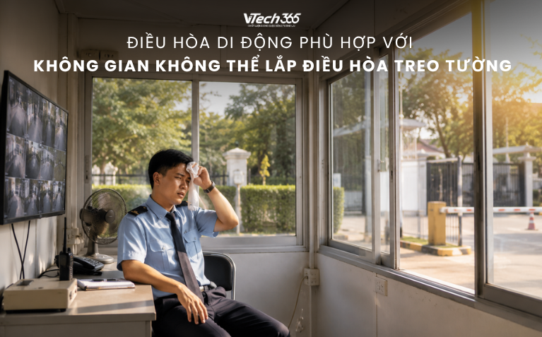 Điều hòa di động phù hợp với không gian không thể lắp điều hòa treo tường