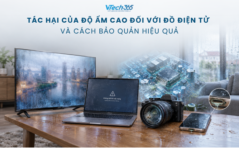 Tác hại của độ ẩm cao đối với đồ điện tử và cách bảo quản hiệu quả