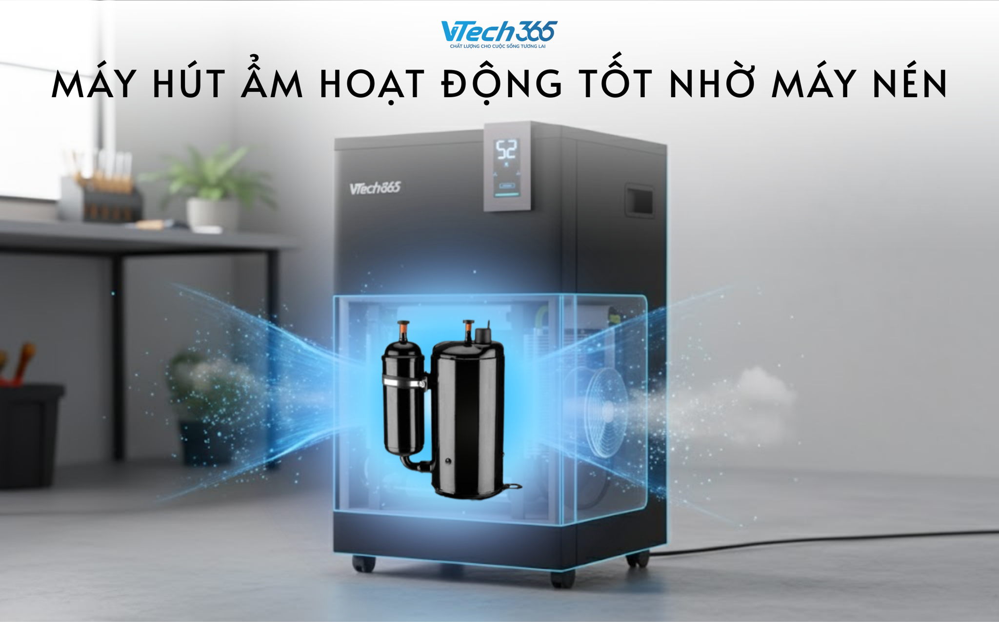 Máy hút ẩm hoạt động tốt nhờ máy nén – Bạn đã biết chưa?