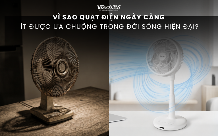 Vì sao quạt điện ngày càng ít được ưa chuộng trong đời sống hiện đại?
