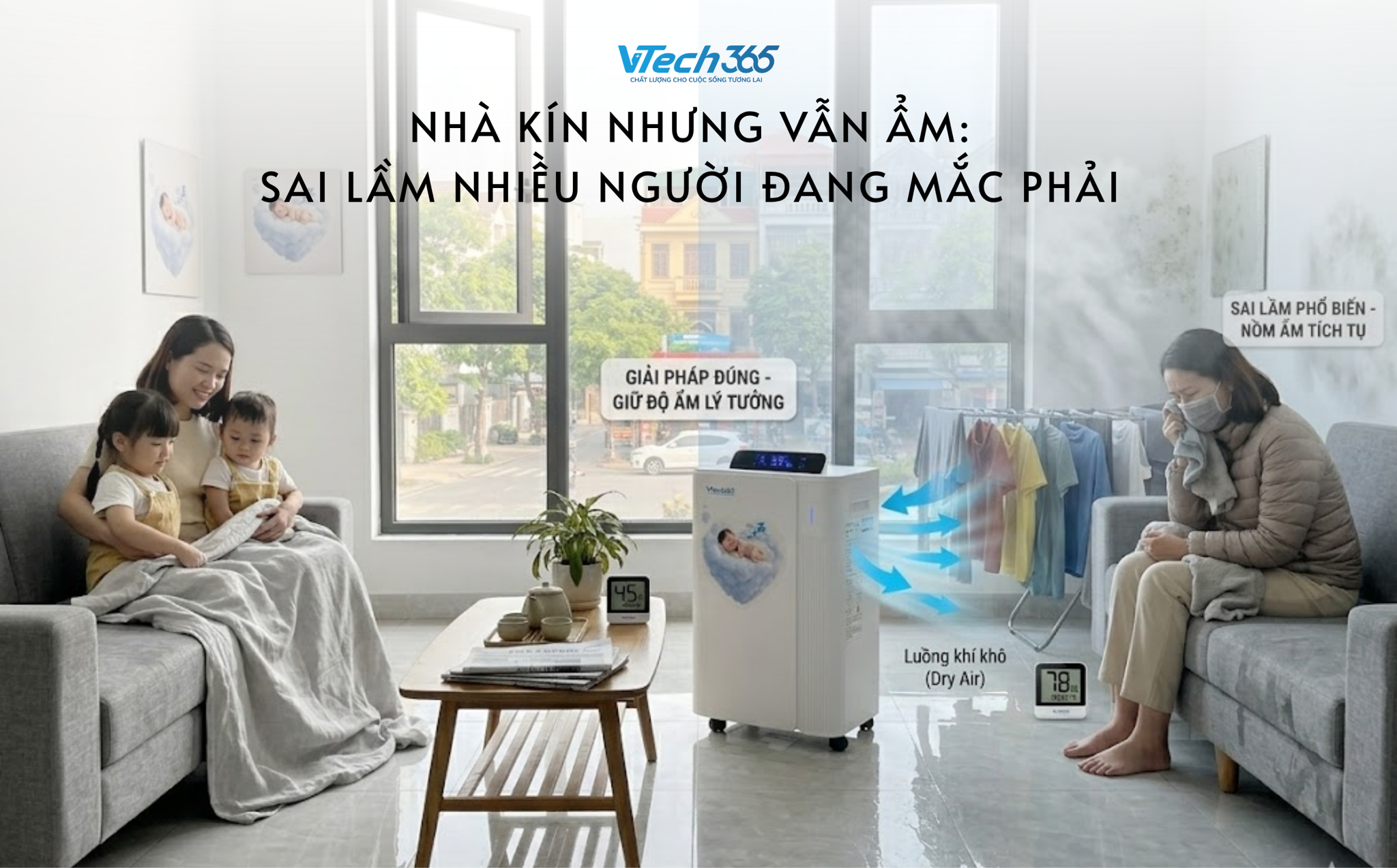 Nhà kín nhưng vẫn ẩm: Sai lầm nhiều người đang mắc phải