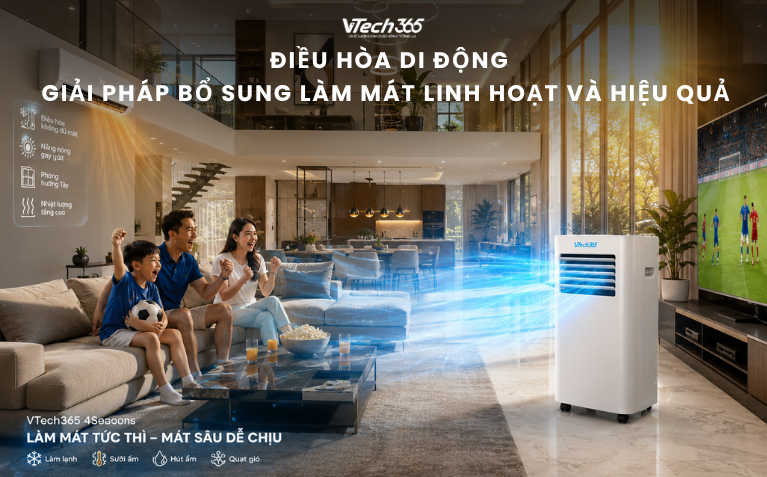 Điều hòa di động – Giải pháp bổ sung làm mát linh hoạt và hiệu quả