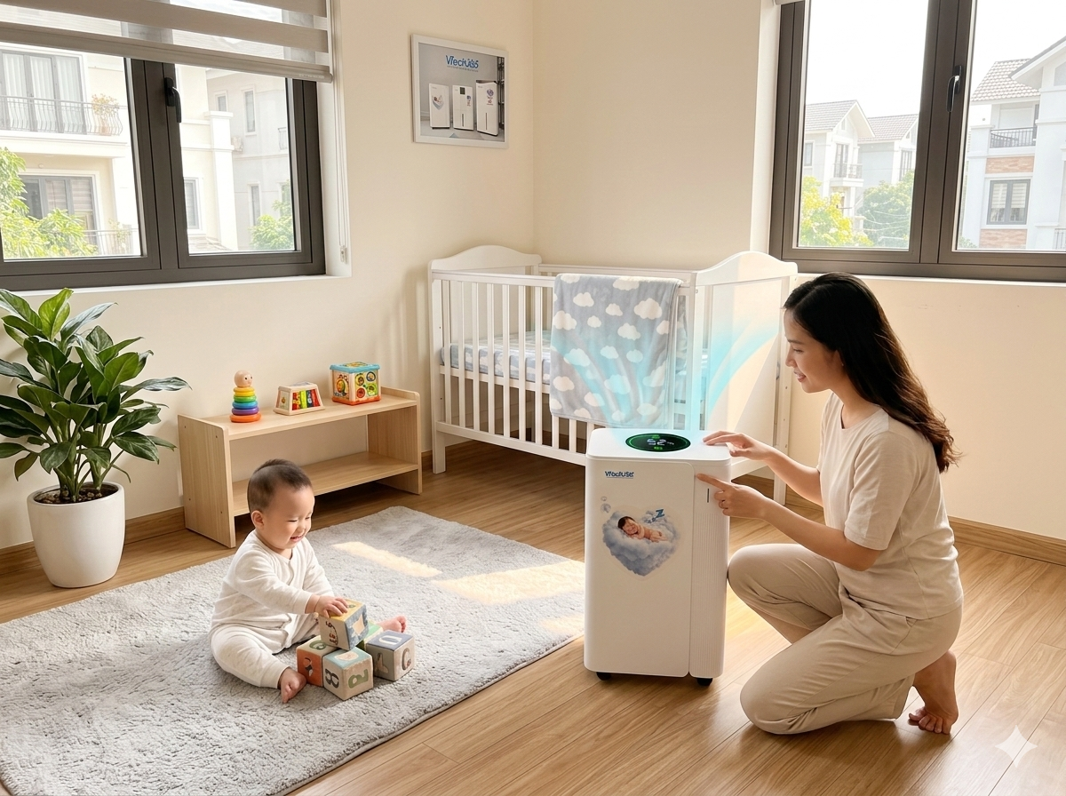 Cách dùng máy hút ẩm an toàn cho trẻ nhỏ