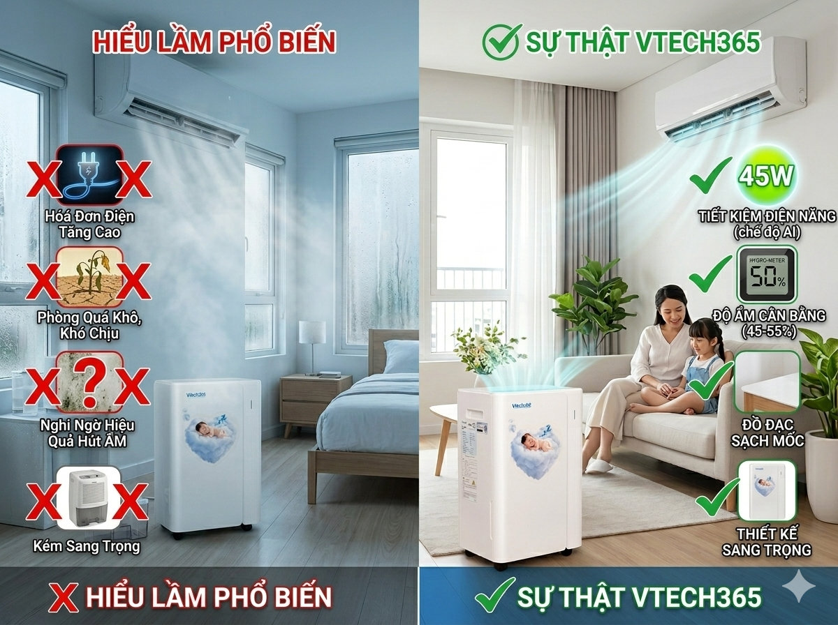 Những hiểu lầm tai hại về máy hút ẩm
