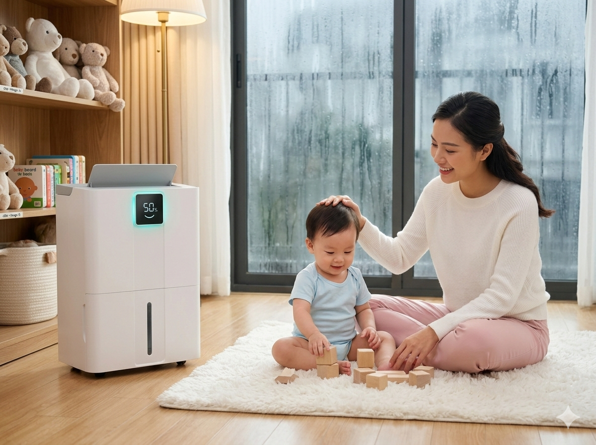 Gia đình có trẻ nhỏ có nên dùng máy hút ẩm không?