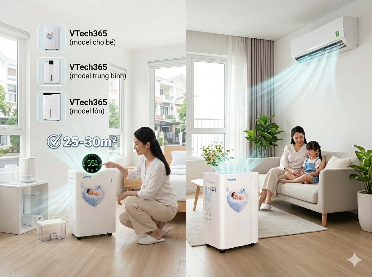 Máy hút ẩm công suất bao nhiêu là đủ?