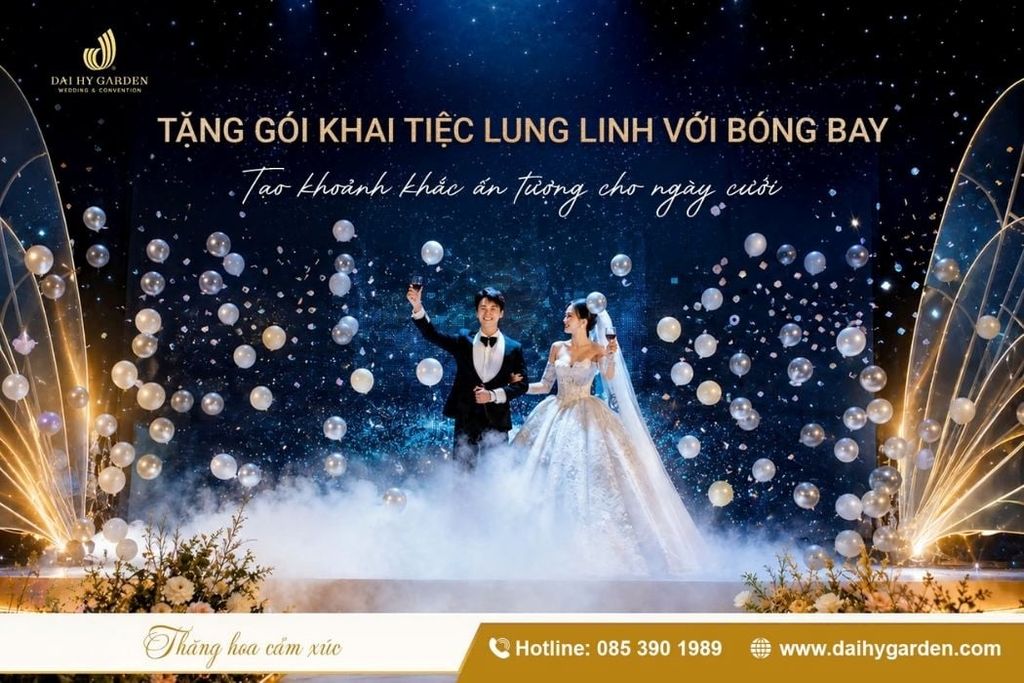Tặng Gói Khai Tiệc Bóng Bay Lung Linh Cho Tiệc Cưới Tháng 8