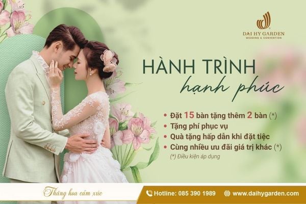 Hành Trình Hạnh Phúc – Ưu Đãi Tiệc Cưới Mới Nhất Tại Đại Hỷ Garden