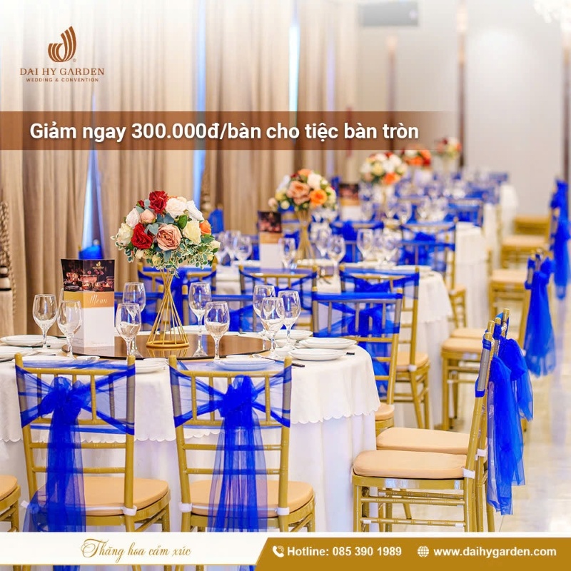 Giảm ngay 300.000đ/bàn - Ưu đãi tiệc doanh nghiệp bàn tròn