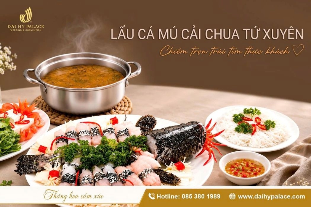 Lẩu Cá Mú Cải Chua Tứ Xuyên – Hương Vị Mới Chinh Phục Mọi Bữa Tiệc Tại Đại Hỷ Palace