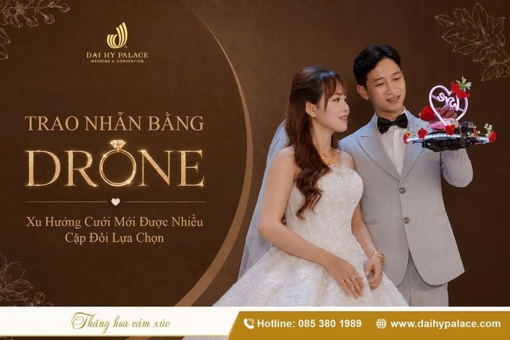 Trao Nhẫn Bằng Drone: Ý Tưởng Cho Đám Cưới Khiến Khách Mời Trầm Trồ Tại Đại Hỷ Palace