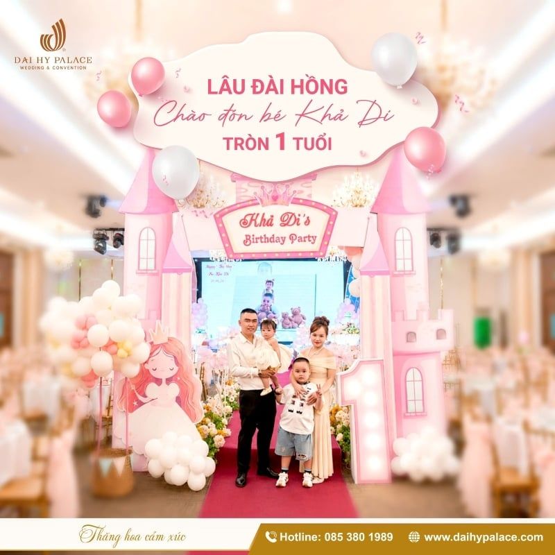 Tiệc Thôi Nôi Trong Lâu Đài Hồng Cổ Tích Của Bé Khả Di Tại Đại Hỷ Palace