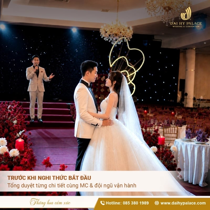Đặt tiệc cưới trọn gói được hỗ trợ tổng duyệt chương trình miễn phí