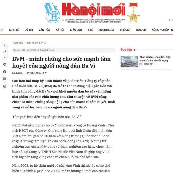 BVM - minh chứng cho sức mạnh tâm huyết của người nông dân Ba Vì