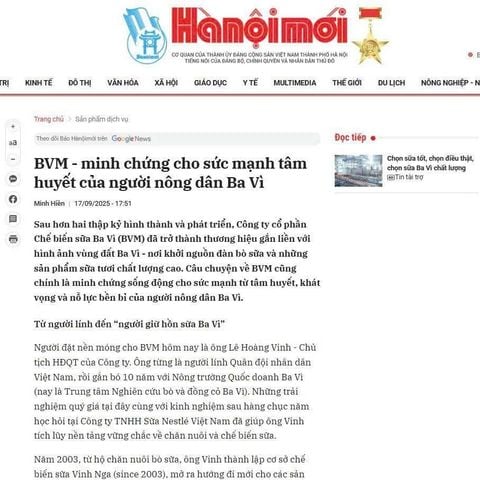 BVM - minh chứng cho sức mạnh tâm huyết của người nông dân Ba Vì