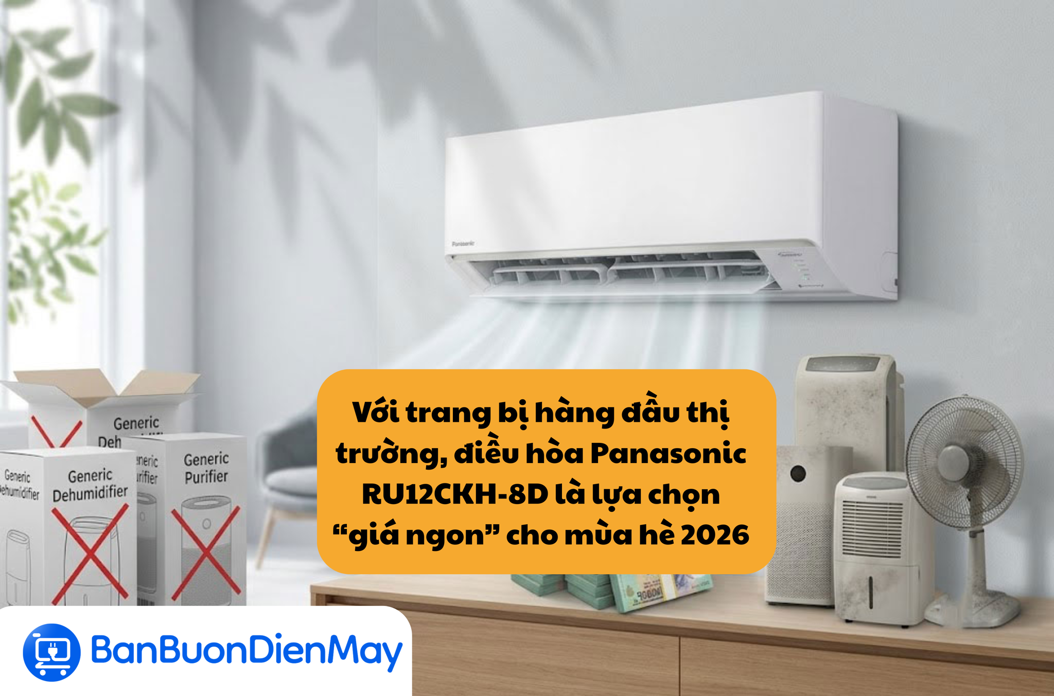 Với trang bị hàng đầu thị trường, điều hòa Panasonic RU12CKH-8D là lựa chọn “giá ngon” cho mùa hè 2026