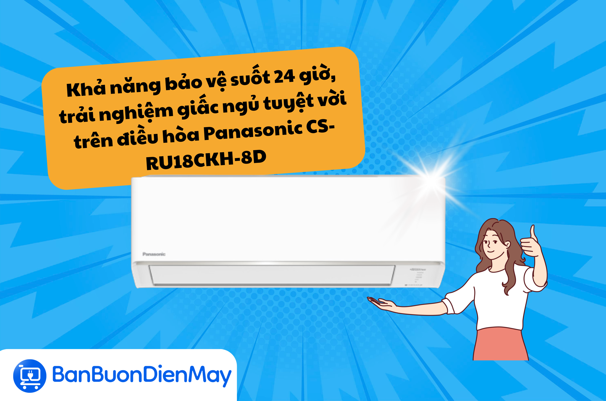 Khả năng bảo vệ suốt 24 giờ, trải nghiệm giấc ngủ tuyệt vời trên điều hòa Panasonic CS-RU18CKH-8D