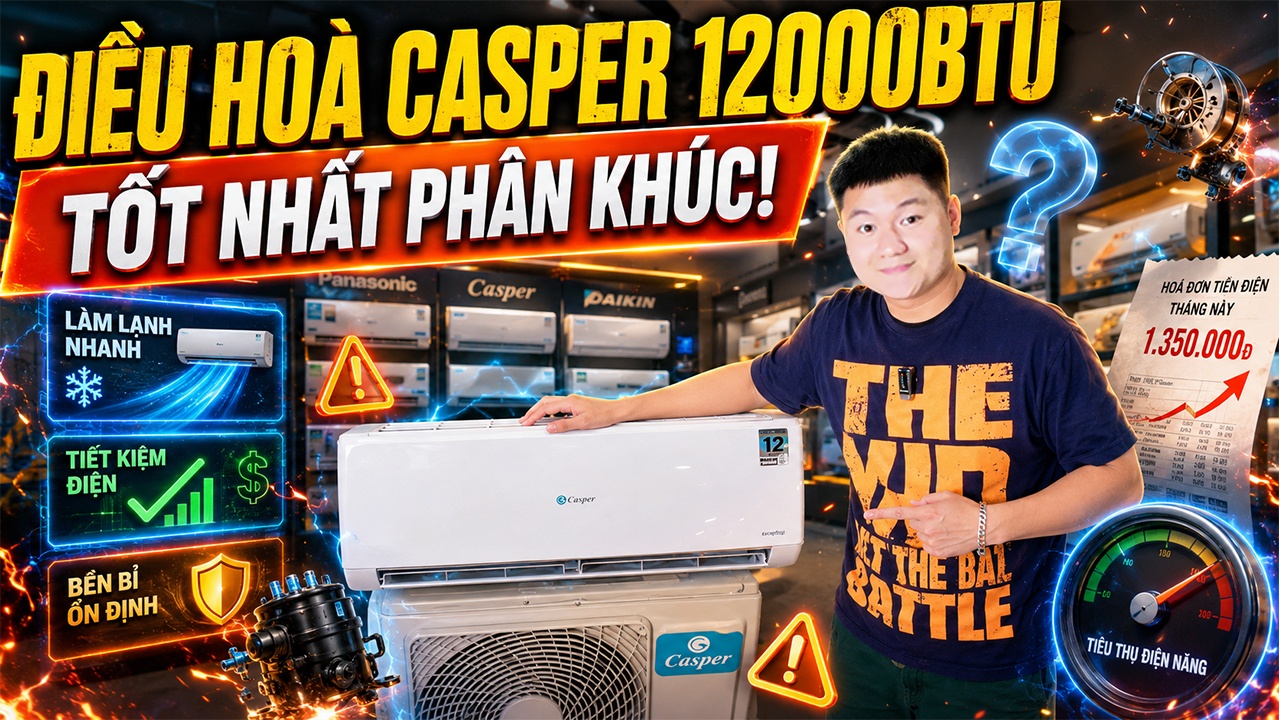 Đánh Giá Nhanh Điều Hoà Casper 12000 BTU 1 Chiều SC-012FB36M | Có Tốt Nhất Trong Phân Khúc Giá 5tr?