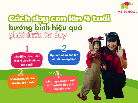 Cách dạy con lên 4 tuổi bướng bỉnh hiệu quả, phát triển tư duy