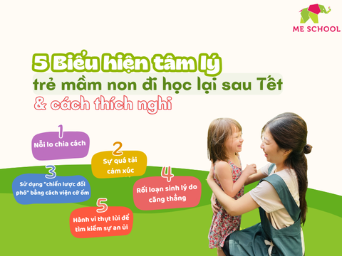 5 biểu hiện tâm lý trẻ mầm non đi học lại sau Tết và cách thích nghi