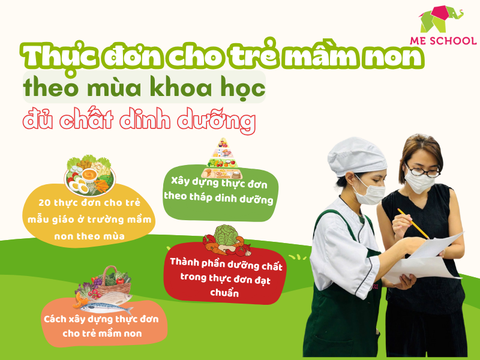 20+ thực đơn cho trẻ mầm non theo mùa khoa học, đủ chất