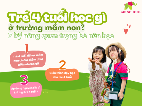 Trẻ 4 tuổi học gì ở trường mầm non? 7 kỹ năng quan trọng bé nên học