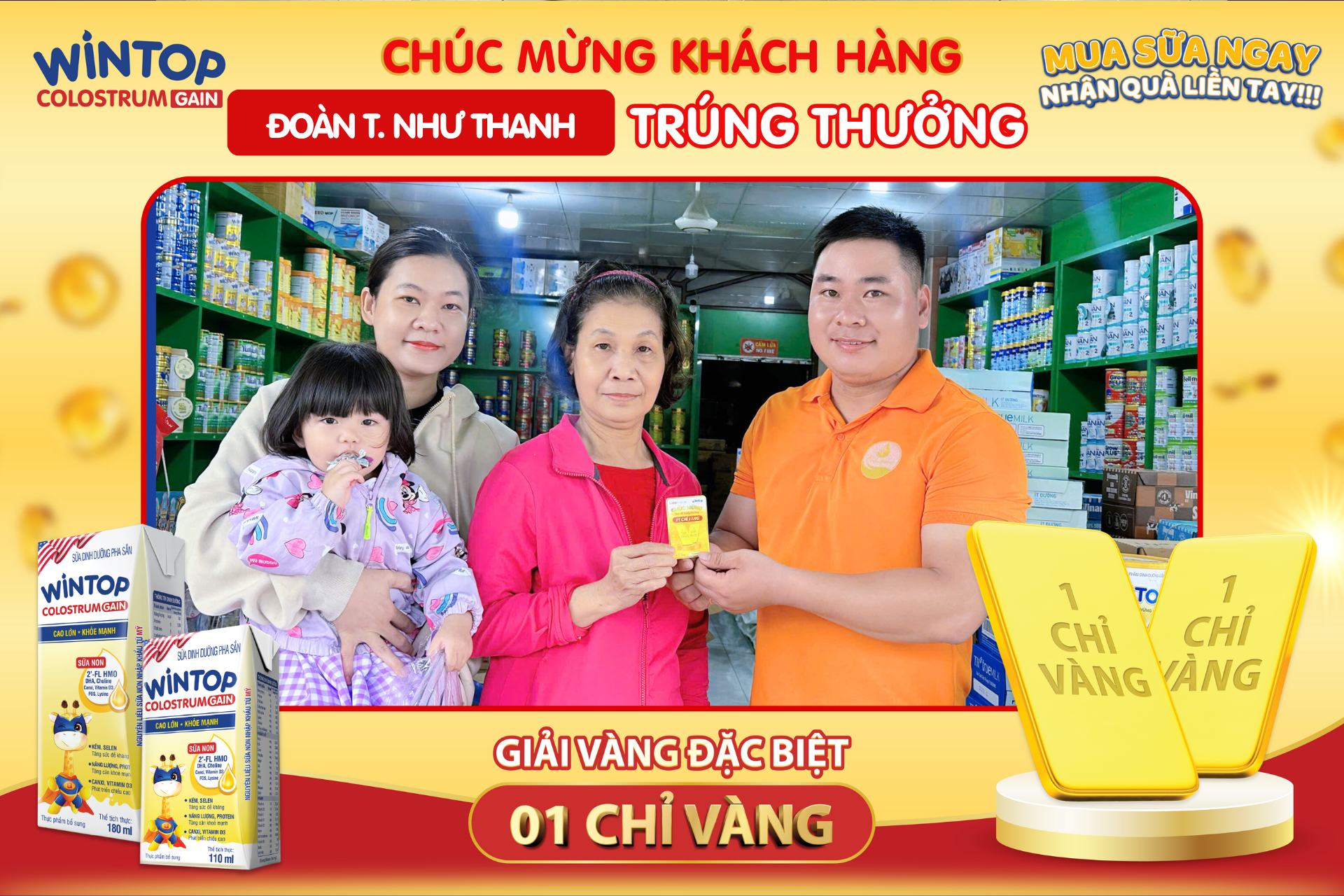 KHÁCH HÀNG TRÚNG VÀNG CHƯƠNG TRÌNH "MUA SỮA NGAY - NHẬN QUÀ LIỀN TAY" THÁNG 10