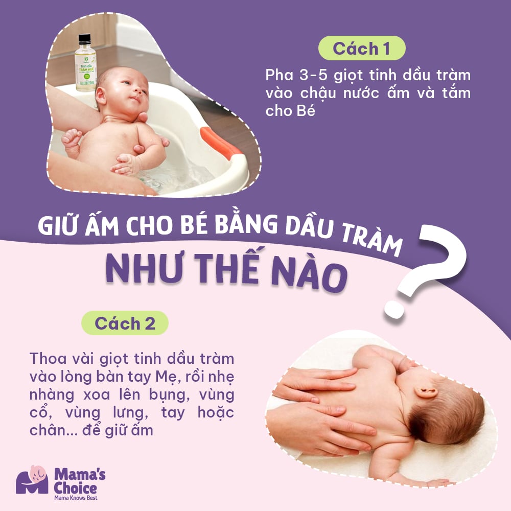 2 cách dùng dầu tràm giữ ấm cơ thể bé