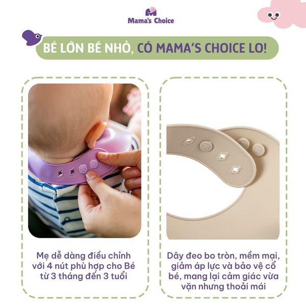 4 nút điều chỉnh Yếm ăn dặm phù hợp với bé