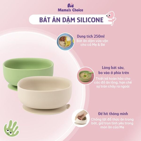 Bát ăn dặm Mama’s Choice được thiết kế hoàn hảo