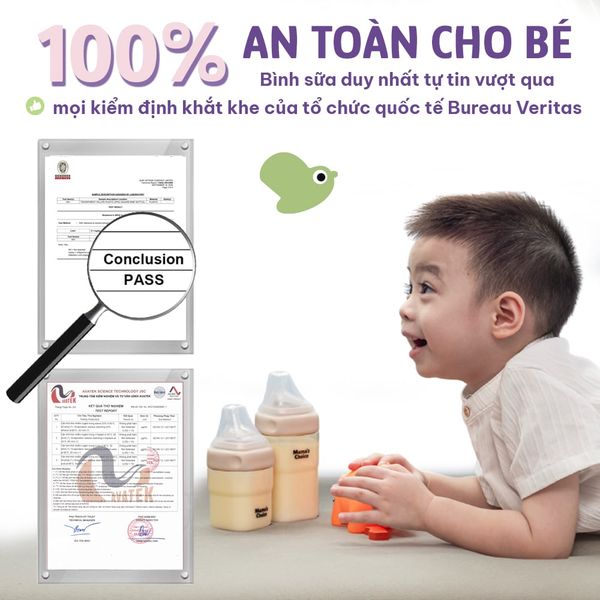 Bình sữa với chất liệu 100% an toàn cho trẻ nhỏ