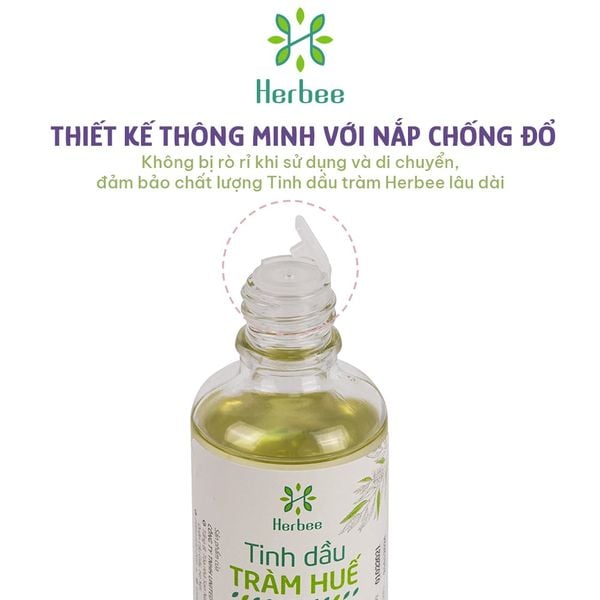 Dầu tràm Herbee thiết kế thông minh với nắp chống đổ