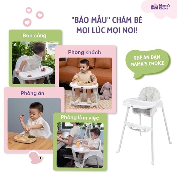 Ghế ăn dặm Mama’s Choice chăm bé mọi lúc, mọi nơi