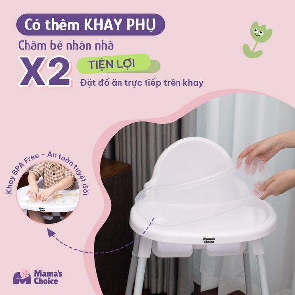 Ghế ăn dặm Mama’s Choice có thêm khay phụ