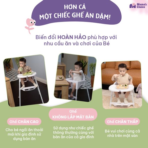 Ghế ăn dặm Mama’s Choice phù hợp nhu cầu ăn và chơi của bé