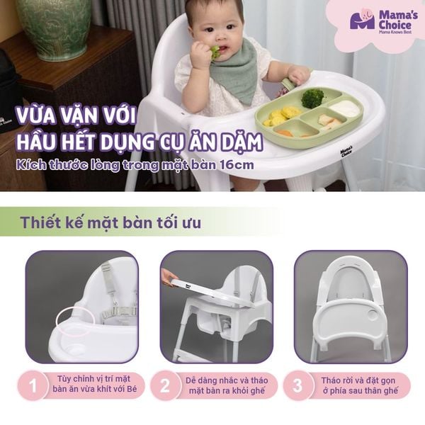 Ghế ăn dặm Mama’s Choice thiết kế tối ưu
