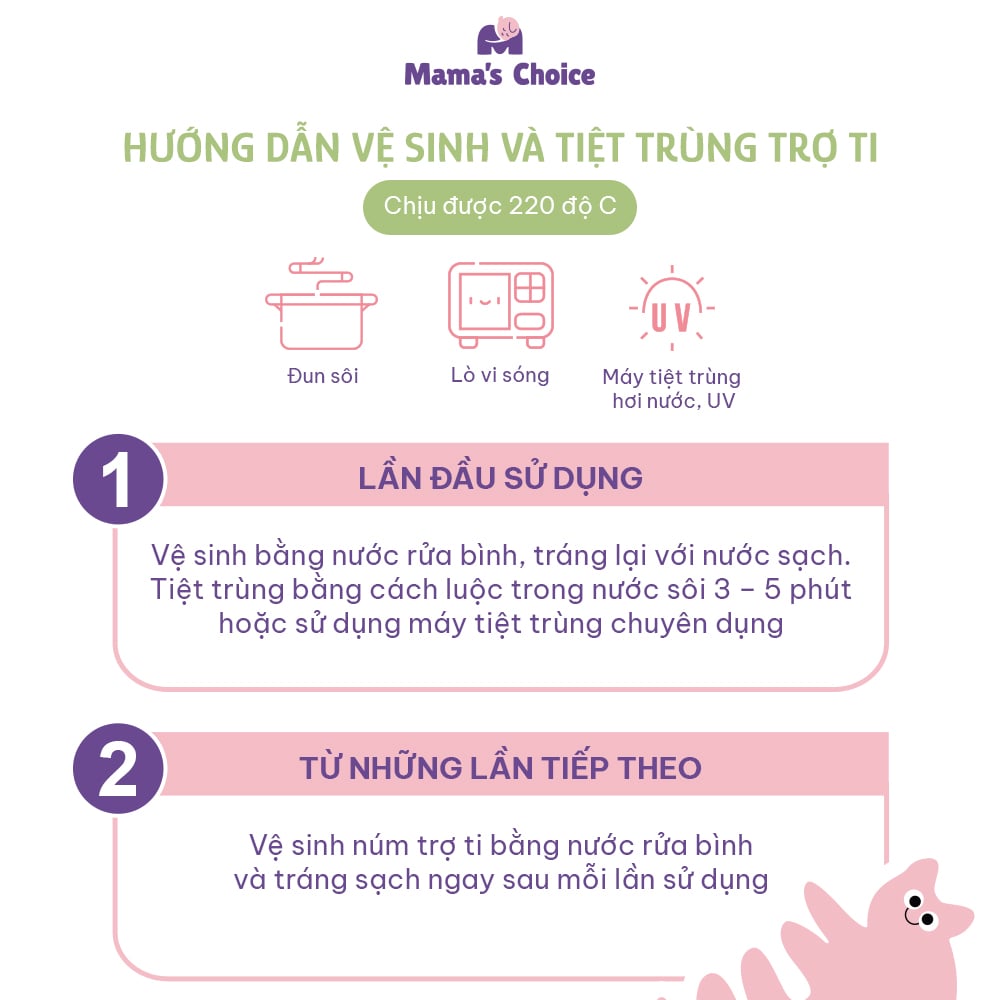 Hướng dẫn vệ sinh bảo quản núm trợ ti