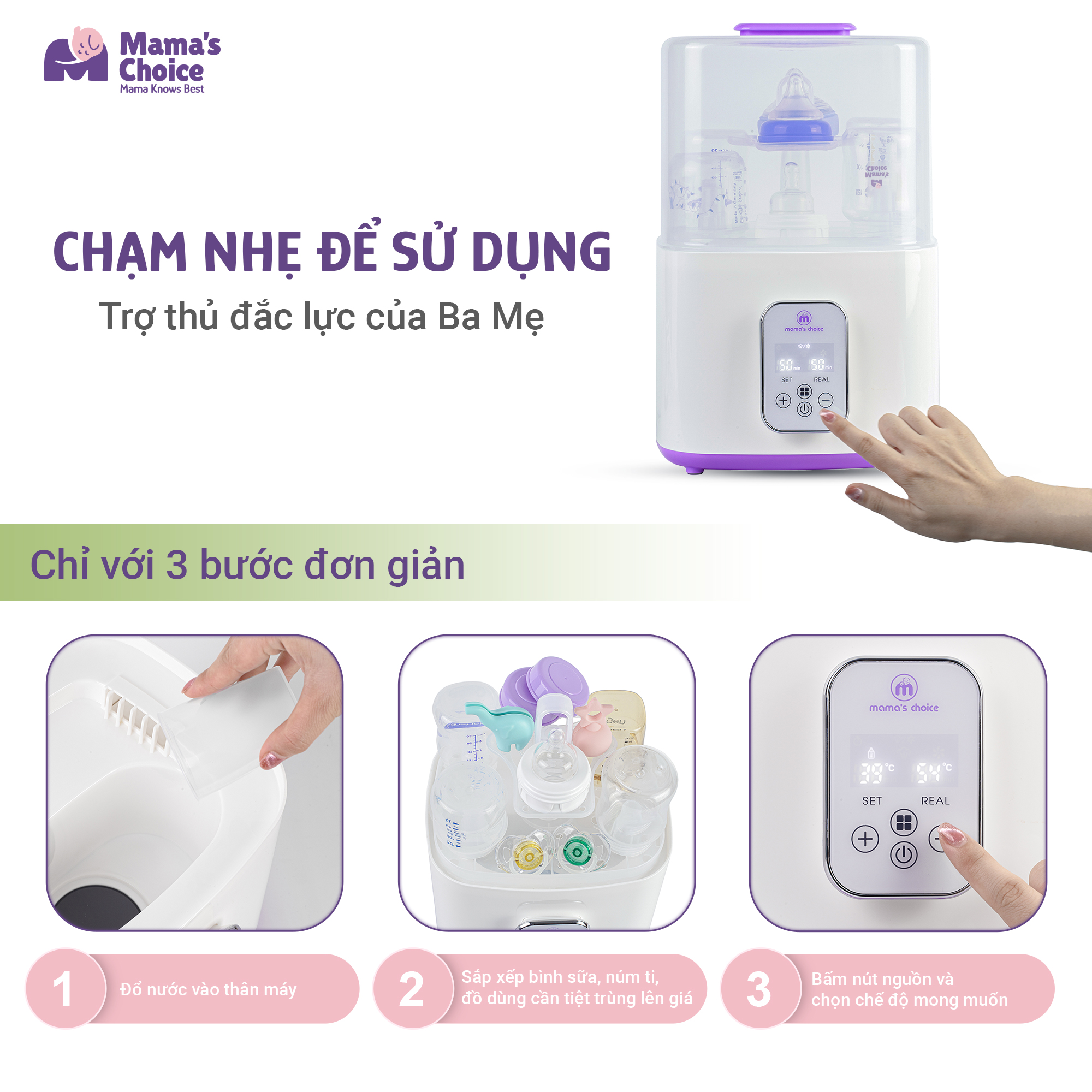 Hướng dẫn sử dụng Máy tiệt trùng Mama's Choice