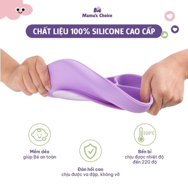 Khay ăn dặm chất liệu silicone cao cấp