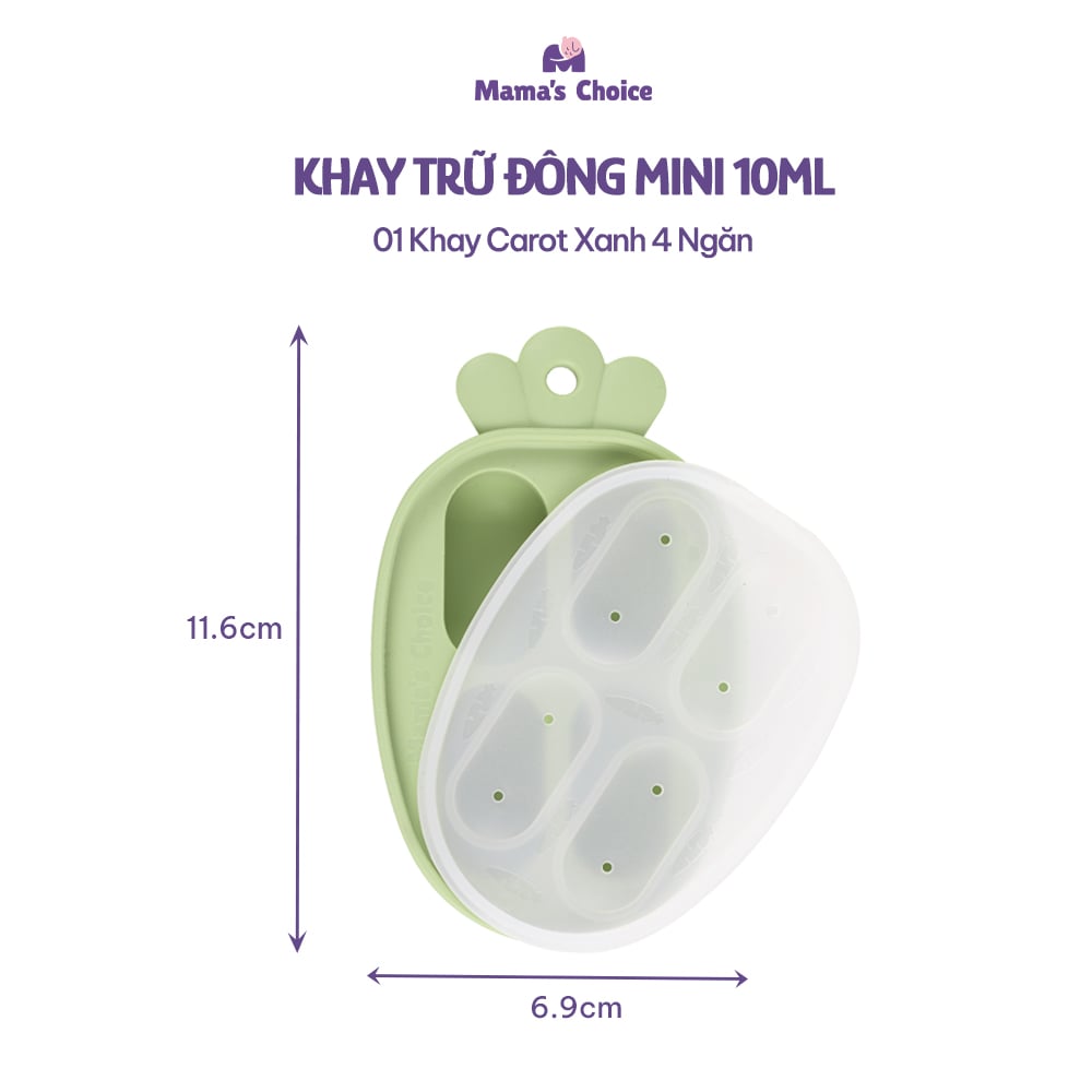 Khay carot xanh 4 ngăn