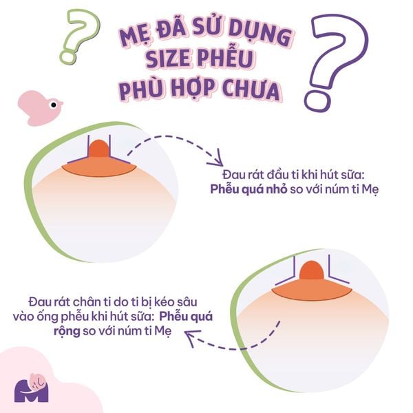 Mẹ đã sử dụng đúng size phễu chưa?