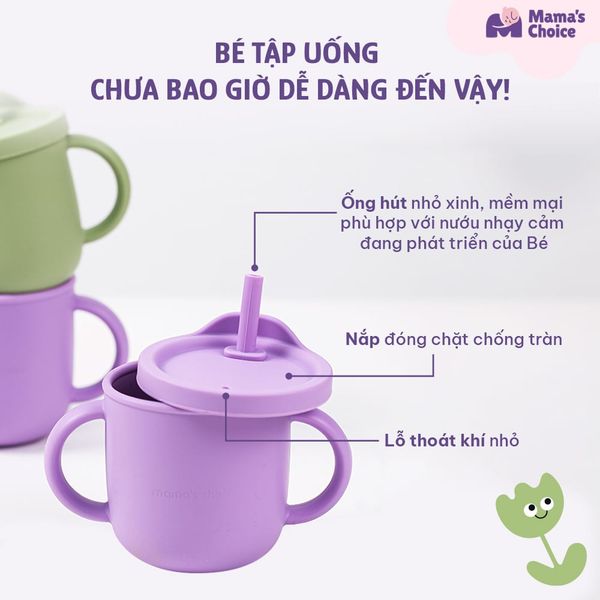 Tập uống dễ dàng cùng Cốc silicone Mama’s Choice