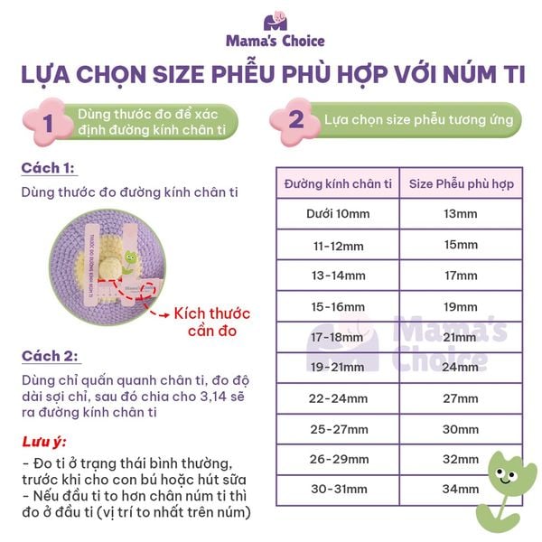Thước đo ti giúp lựa chọn size phễu nhanh chóng