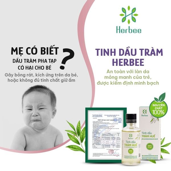 Tinh dầu tràm Herbee an toàn cho làn da bé