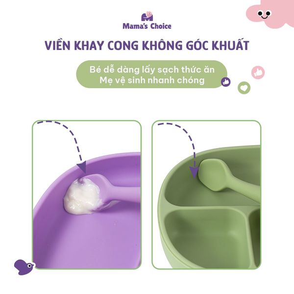 Viền Khay ăn dặm cong không góc khuất