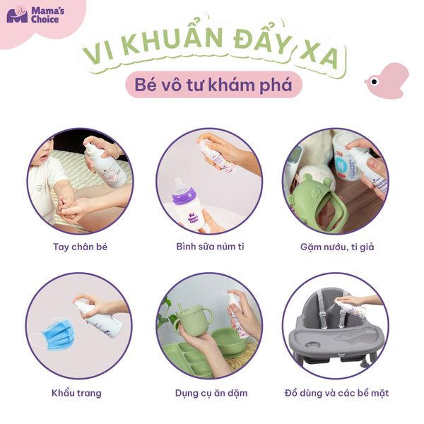 Xịt khử khuẩn Ecopro Mama’s Choice bảo vệ bé vô tư khám phá