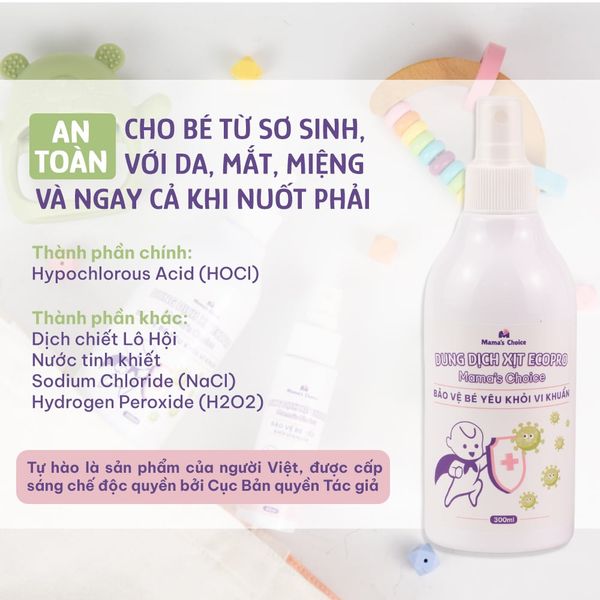 Xịt khử khuẩn Ecopro Mama’s Choice thành phần an toàn